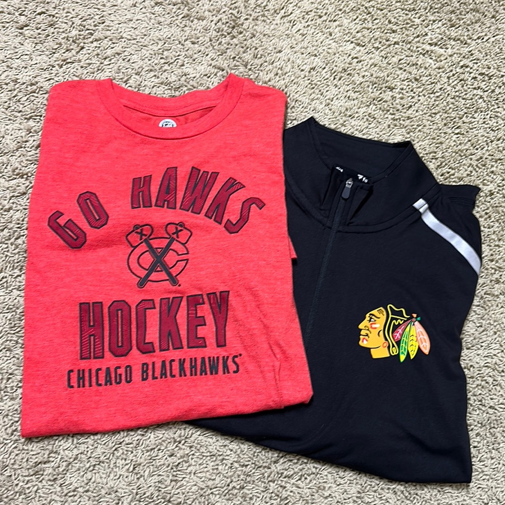 2 pack of Chicago Blackhawks shirts